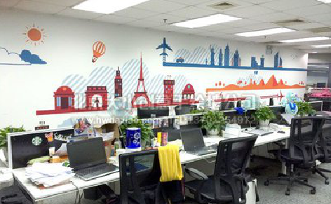 富民教你设计办公室墙绘的方法。