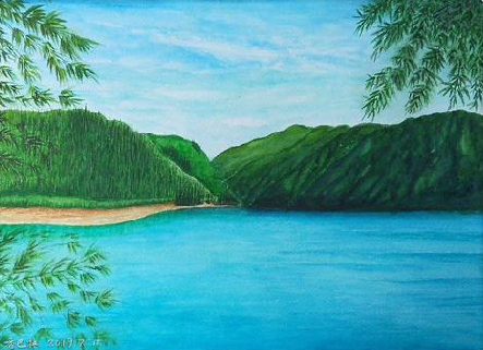 富民在墙绘中，如何绘画绿水青山？